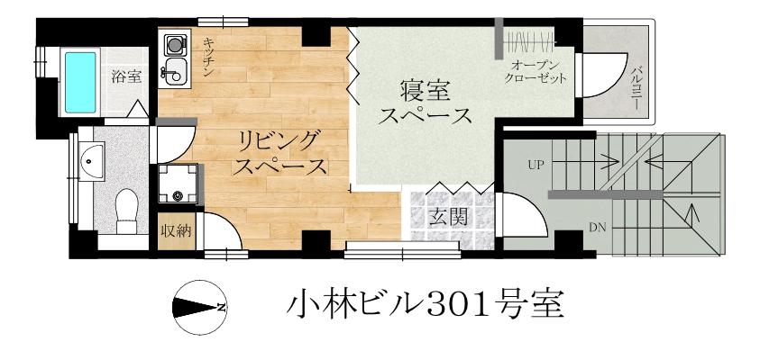 小林ビル(ワンルーム/3階)の間取り写真