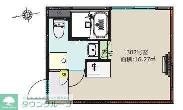 BOASORTE綾瀬1丁目(ワンルーム/3階)の間取り写真