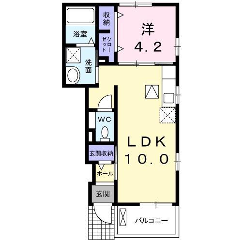 サンガーデンSII(1LDK/1階)の間取り写真