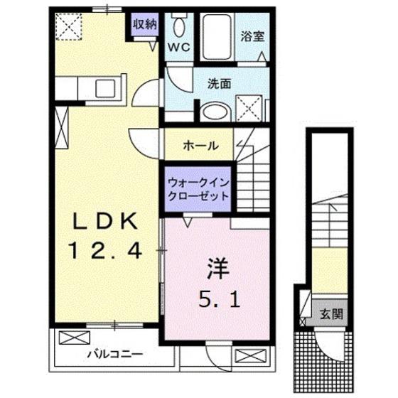 ライスガーデンII(1LDK/2階)の間取り写真