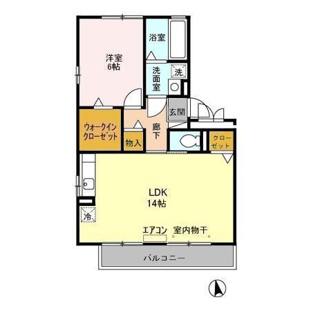 セルブランドS棟・L棟(1LDK/3階)の間取り写真