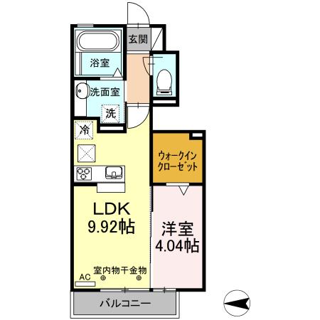 CEREZO(1LDK/1階)の間取り写真