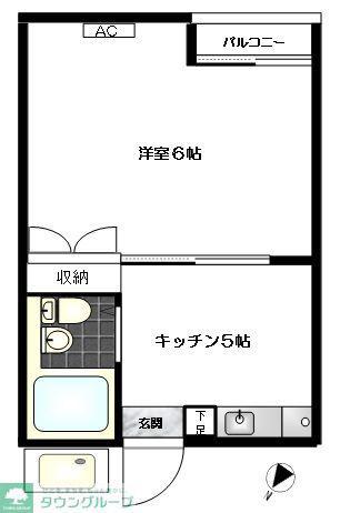 プラザドゥオスカー(1DK/1階)の間取り写真