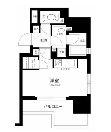 クオリア御茶ノ水パークフロント(ワンルーム/3階)の間取り写真