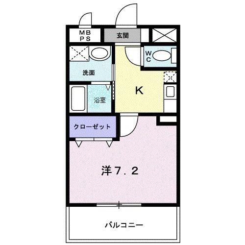 コルソ五反野(1K/3階)の間取り写真
