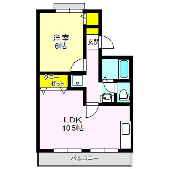 吉井レジデンス(1LDK/1階)の間取り写真