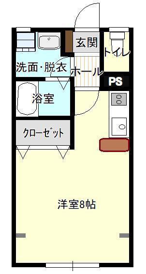 シャトル藤(ワンルーム/1階)の間取り写真