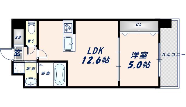 グランパセオサウス(1LDK/3階)の間取り写真
