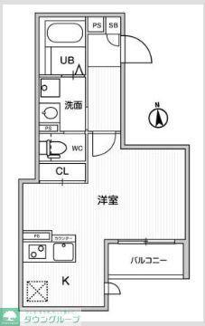 BACK LANE HOUSE(1K/1階)の間取り写真