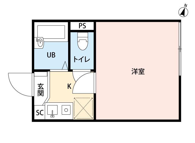 REBERTY北千住(1K/1階)の間取り写真