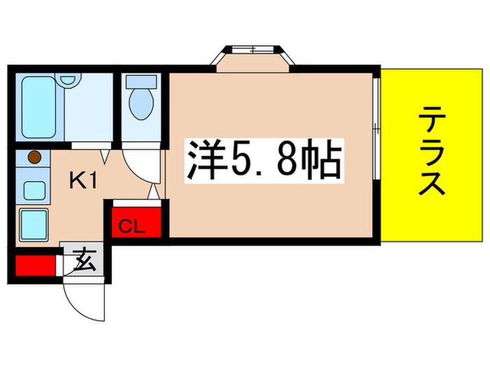 アムールハイツ(1K/1階)の間取り写真