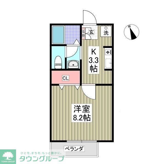 青山台ハイツ(1K/1階)の間取り写真
