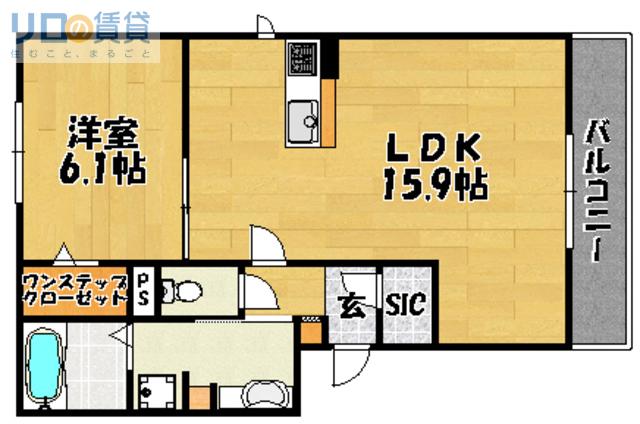 ルナコート(1LDK/3階)の間取り写真