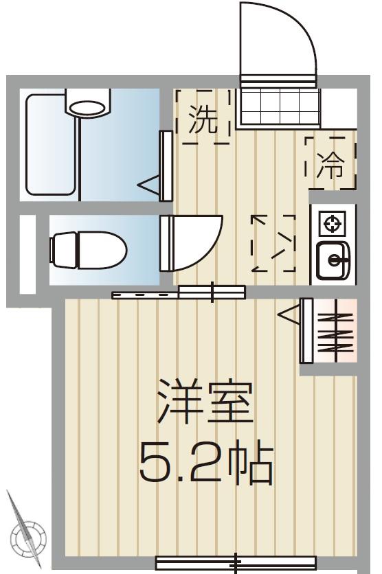 フェリーチェ氷川台(ワンルーム/1階)の間取り写真