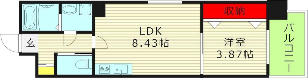 TOU MIYAKOJIMA(1LDK/6階)の間取り写真