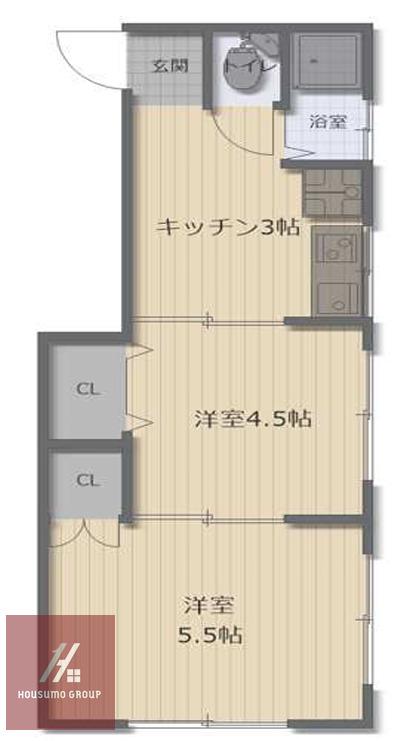 めぐみマンション(2K/4階)の間取り写真
