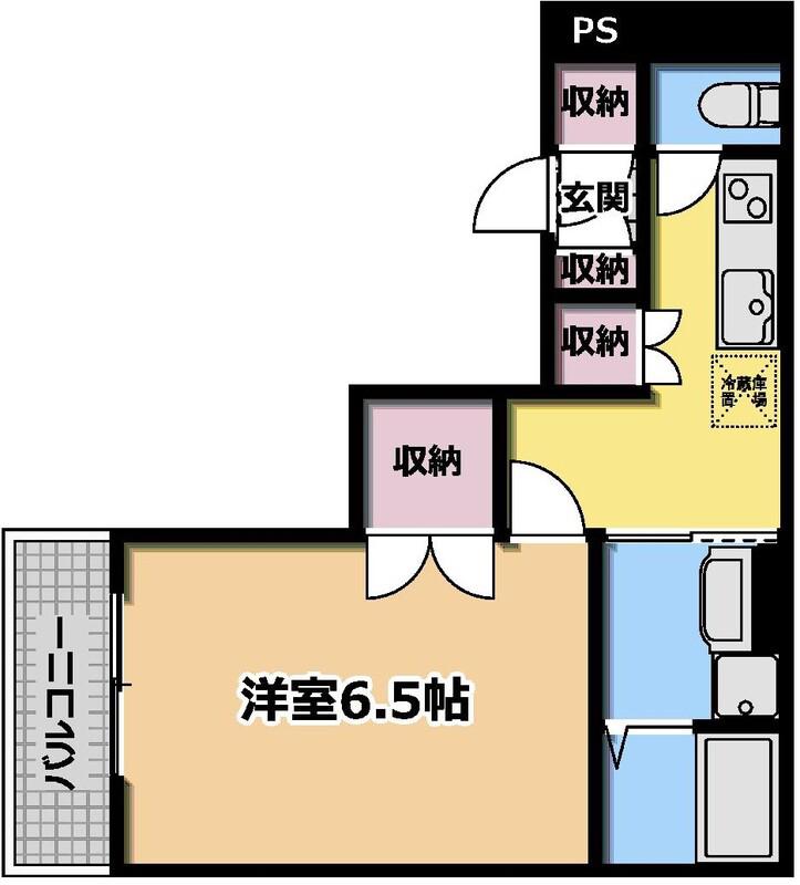 HOUSEKUL KT2(1K/1階)の間取り写真