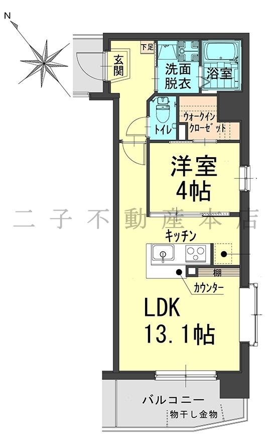 サンセール東古松(1LDK/2階)の間取り写真