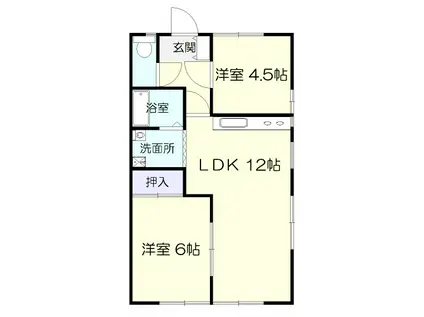 ヴェルディタカギ(2LDK/1階)の間取り写真