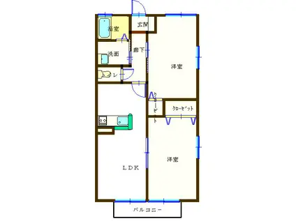 アネックスT1(2LDK/1階)の間取り写真