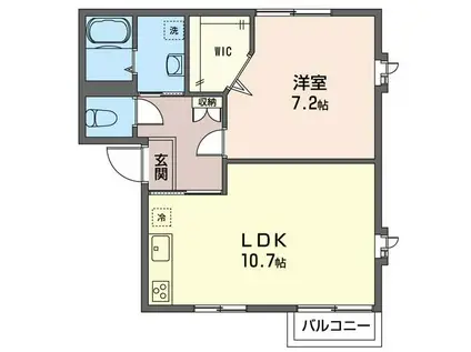 フレグランス今川(1LDK/2階)の間取り写真