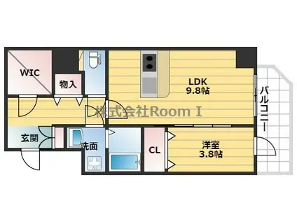 プレサンス松屋町グレース(1LDK/9階)の間取り写真