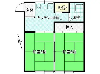 パールハイム(2K/2階)の間取り写真