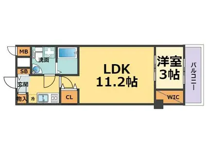 セレニテ甲子園II(1DK/3階)の間取り写真