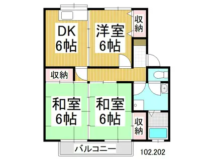 レジデンス亜美江(3DK/1階)の間取り写真