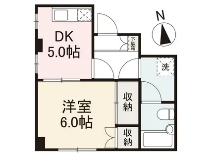 ハイツ松並(1DK/3階)の間取り写真