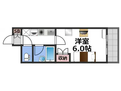 ラ・フェリオ新深江(1K/4階)の間取り写真