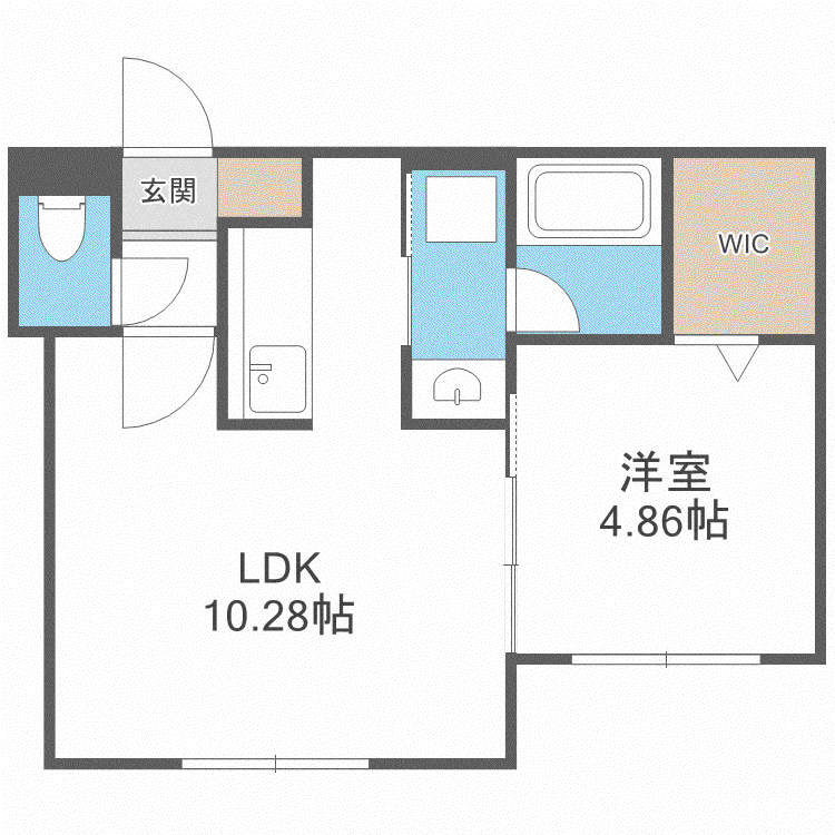 シエル麻生(1LDK/4階)の間取り写真