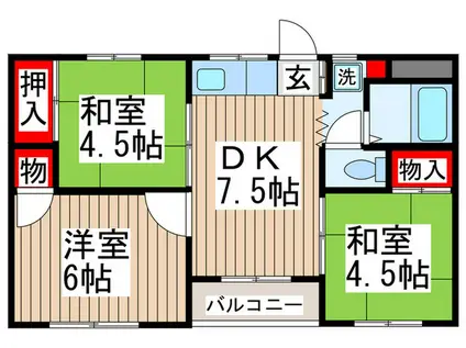 ハイツ タカヨシ(3DK/3階)の間取り写真