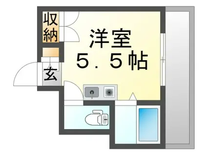 アパートメントシバタIII(ワンルーム/2階)の間取り写真