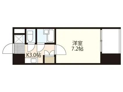 ARCナカシマ弐番館(1K/6階)の間取り写真
