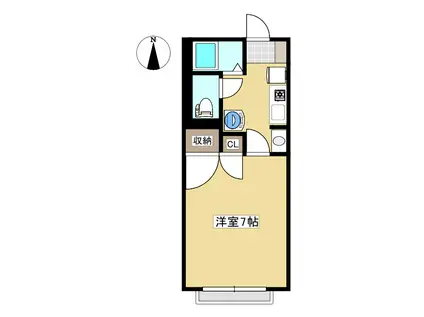 コーポサンリッチII(1K/2階)の間取り写真
