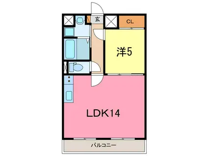 メゾン・ド・はぼたん(1LDK/1階)の間取り写真