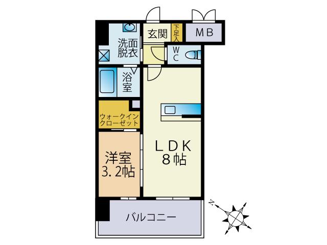Y・M FLAT(1LDK/5階)の間取り写真