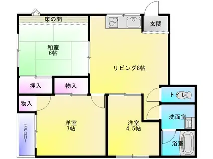 ハイツ四季(3LDK/2階)の間取り写真