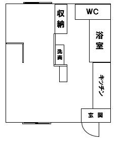 川端6.10ハイツA 101号(1DK/1階)の間取り写真