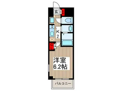 N-STAGE獨協大学前(1K/1階)の間取り写真