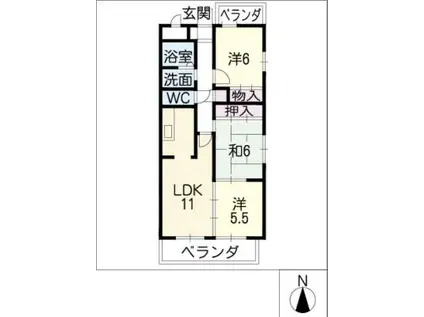 レジデンス鈴木(3LDK/8階)の間取り写真