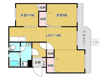 紫原パークマンション(2LDK/1階)の間取り写真