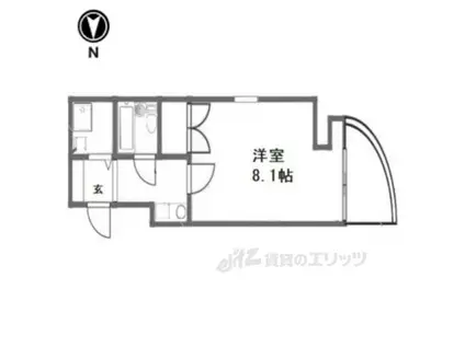 アクシルコート京都二条ウエスト(1K/8階)の間取り写真