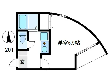 A.I.RA(ワンルーム/2階)の間取り写真