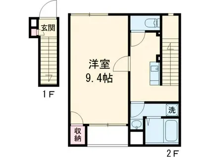 レオネクストYUCOCHINA(1K/2階)の間取り写真