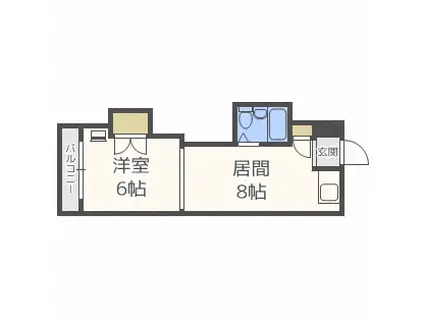 メゾン16 MAISON 16(1DK/4階)の間取り写真