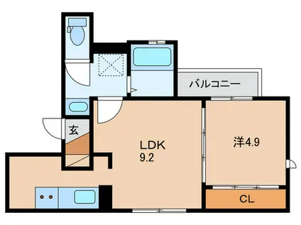 ディアコート須磨(1LDK/1階)の間取り写真