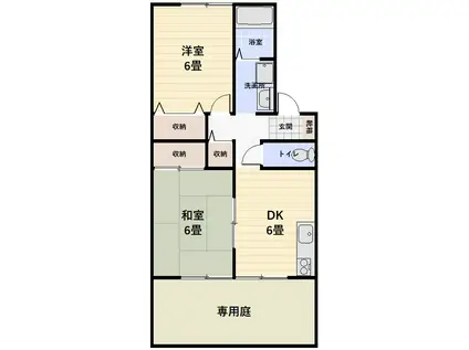 FX寿 B(2DK/1階)の間取り写真