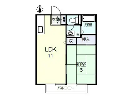 コーポサンロード(1LDK/2階)の間取り写真